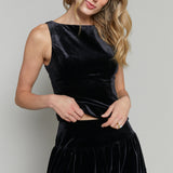 Coralie Velvet Drop Waist Skirt