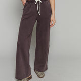 Bennett Cotton French Terry Sweatpants - Chocolate Cherry