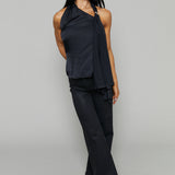 Onyx Asymmetrical Halter Top