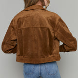 Marty Cropped Faux Suede Jacket