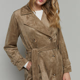 Jojo Suede Trench Coat
