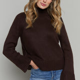 Vienna Funnel Neck Sweater - Chocolate Cherry
