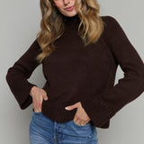 Vienna Funnel Neck Sweater - Chocolate Cherry