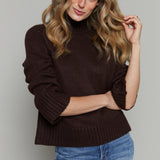 Vienna Funnel Neck Sweater - Chocolate Cherry