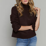 Vienna Funnel Neck Sweater - Chocolate Cherry