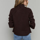 Vienna Funnel Neck Sweater - Chocolate Cherry