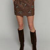 Wells Floral Embellished Mini Skirt