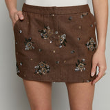 Wells Floral Embellished Mini Skirt