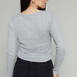 Willow Thermal Long Sleeve Top - Heather Grey