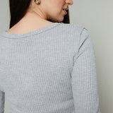 Willow Thermal Long Sleeve Top - Heather Grey