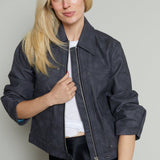 Senna Vegan Leather Jacket - Charcoal