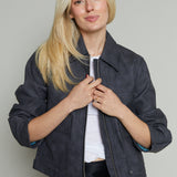 Senna Vegan Leather Jacket - Charcoal