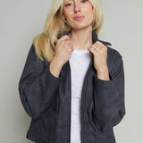 Senna Vegan Leather Jacket - Charcoal