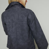 Senna Vegan Leather Jacket - Charcoal