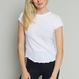 Luna Cropped Baby Tee - White