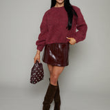 Mae Terry Knit Sweater - Bordeaux