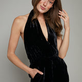 Lorena Halter Velvet Jumpsuit