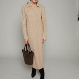 Celine Cable Knit Sweater Maxi Dress