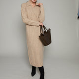 Celine Cable Knit Sweater Maxi Dress