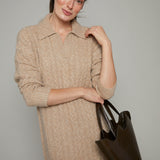 Celine Cable Knit Sweater Maxi Dress