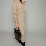 Celine Cable Knit Sweater Maxi Dress