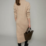 Celine Cable Knit Sweater Maxi Dress