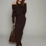 Audrey Rib Knit Off The Shoulder Sweater