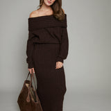 Carly Rib Knit Sweater Maxi Skirt