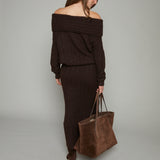 Carly Rib Knit Sweater Maxi Skirt