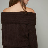 Audrey Rib Knit Off The Shoulder Sweater