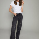 Tianna Embellished High Rise Baggy Jeans - Glamour