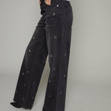 Tianna Embellished High Rise Baggy Jeans - Glamour