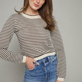 Rosie Striped Scalloped Sweater Top