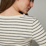 Katie Ribbed Striped Henley Top