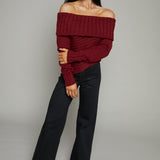 Alice Asymmetrical Off The Shoulder Sweater