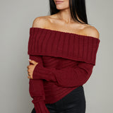 Alice Asymmetrical Off The Shoulder Sweater