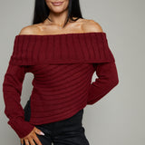 Alice Asymmetrical Off The Shoulder Sweater