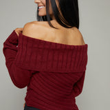 Alice Asymmetrical Off The Shoulder Sweater