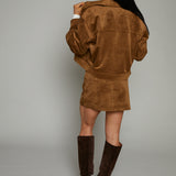 Marty Cropped Faux Suede Jacket