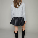 Gypsy Faux Leather Mini Skirt - Black