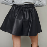 Gypsy Faux Leather Mini Skirt - Black