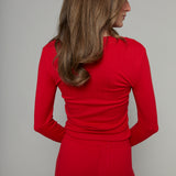 Mallory Henley Pointelle Top - Red