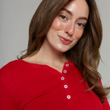 Mallory Henley Pointelle Top - Red