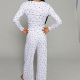 Tasha Luxe Pointelle Pant - Holly White