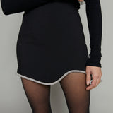 Breesa Embellished Curved Hem Mini Skirt