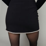 Breesa Embellished Curved Hem Mini Skirt