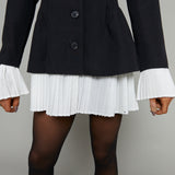 Greco Cinched Pleated Detail Blazer Dress