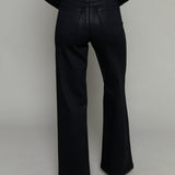 Becca High Rise Ultra Wide Leg Jeans - Coated Noir