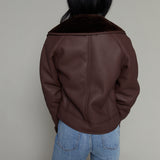 Callie Faux Leather Sherpa Jacket