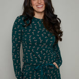 'Pink Bow' Wide Leg Pants & Lettuce Hem Top Pajama Set